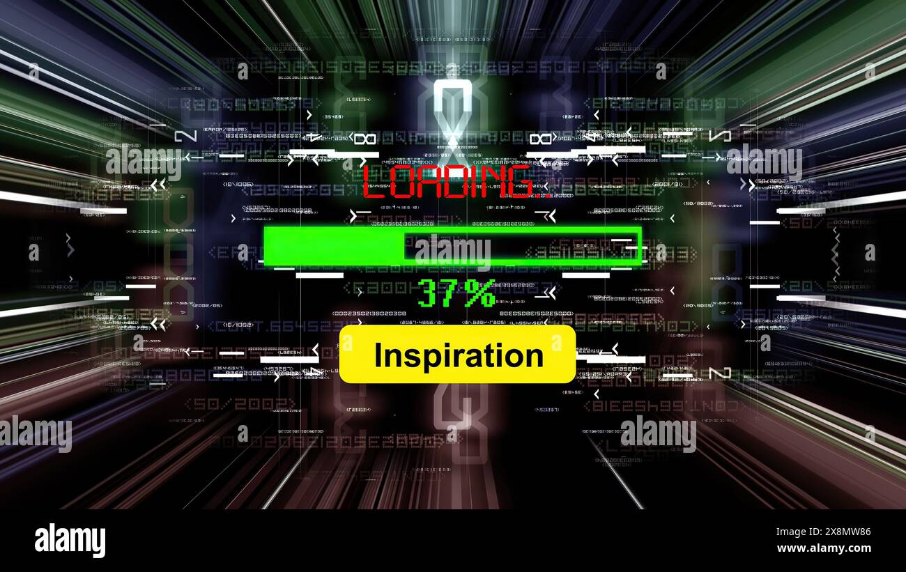 Loading inspiration progress bar on the screen Stock Photo - Alamy