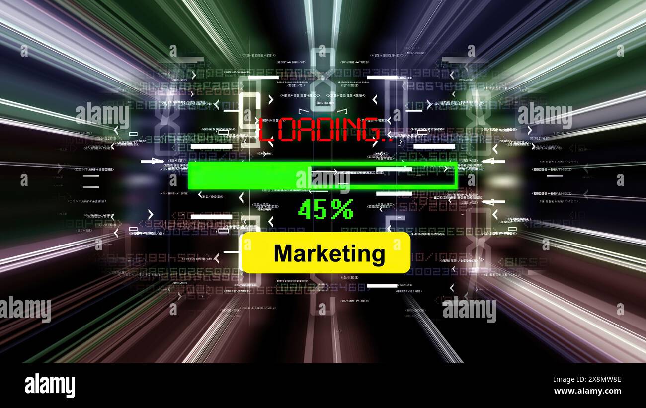 Marketing loading progress bar on the screen Stock Photo - Alamy