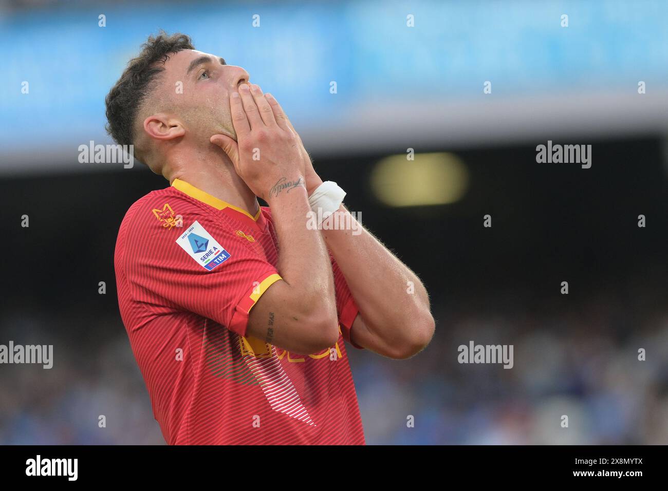 Naples, Italy, 26 May,2024  Rémi Oudin of US Lecce he seems disappointed  during the Serie A Match Between SSC Napoli vs US Lecce  Credit:Agostino Gemito/ Alamy Live News Stock Photo