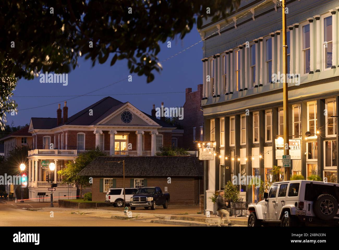 Natchez, Mississippi, USA April 21, 2024 Twilight light descends on