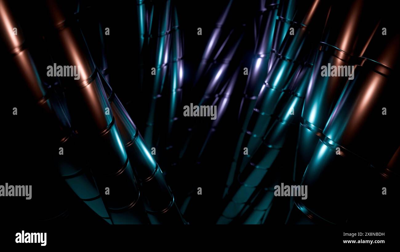 Metal chromed chains similar to a snakes on a black background. Design ...