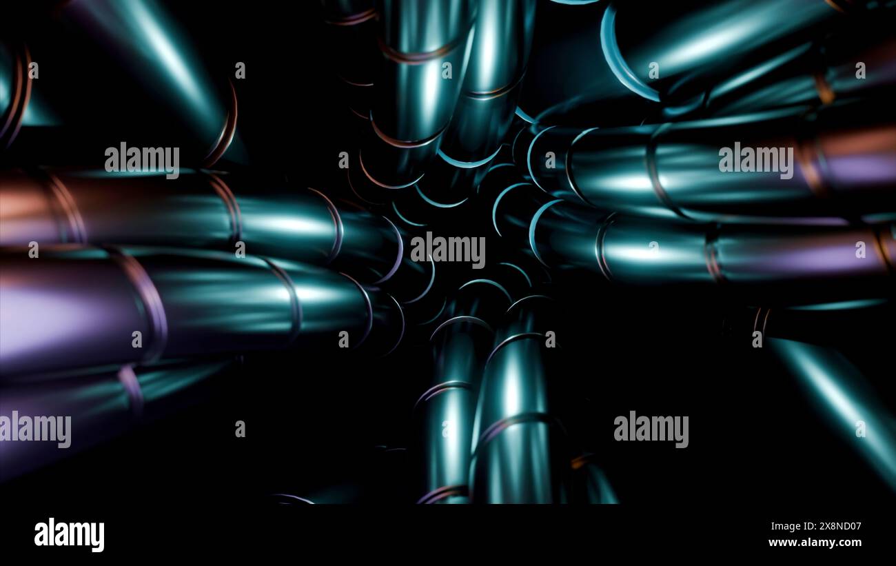 Metal chromed chains similar to a snakes on a black background. Design ...