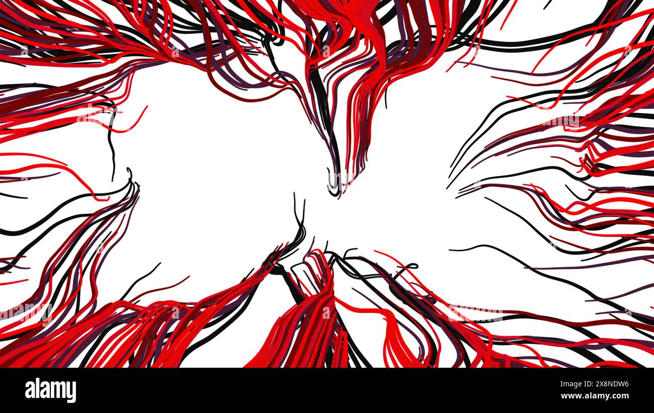 Tentacle line background with light background. Motion. Wavy crawling ...
