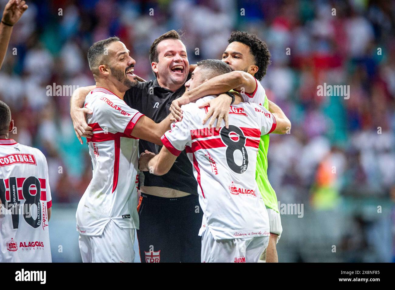 Salvador, Brazil. 26th May, 2024. BA - SALVADOR - 05/26/2024 - COPA DO NORDESTE 2024, BAHIA x CRB - CRB players celebrate victory at the end of the match against Bahia at the Arena Fonte Nova stadium for the Copa Do Nordeste 2024 championship. Photo: Jhony Pinho/AGIF Credit: AGIF/Alamy Live News Stock Photo