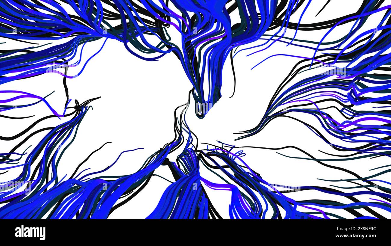 Tentacle line background with light background. Motion. Wavy crawling ...