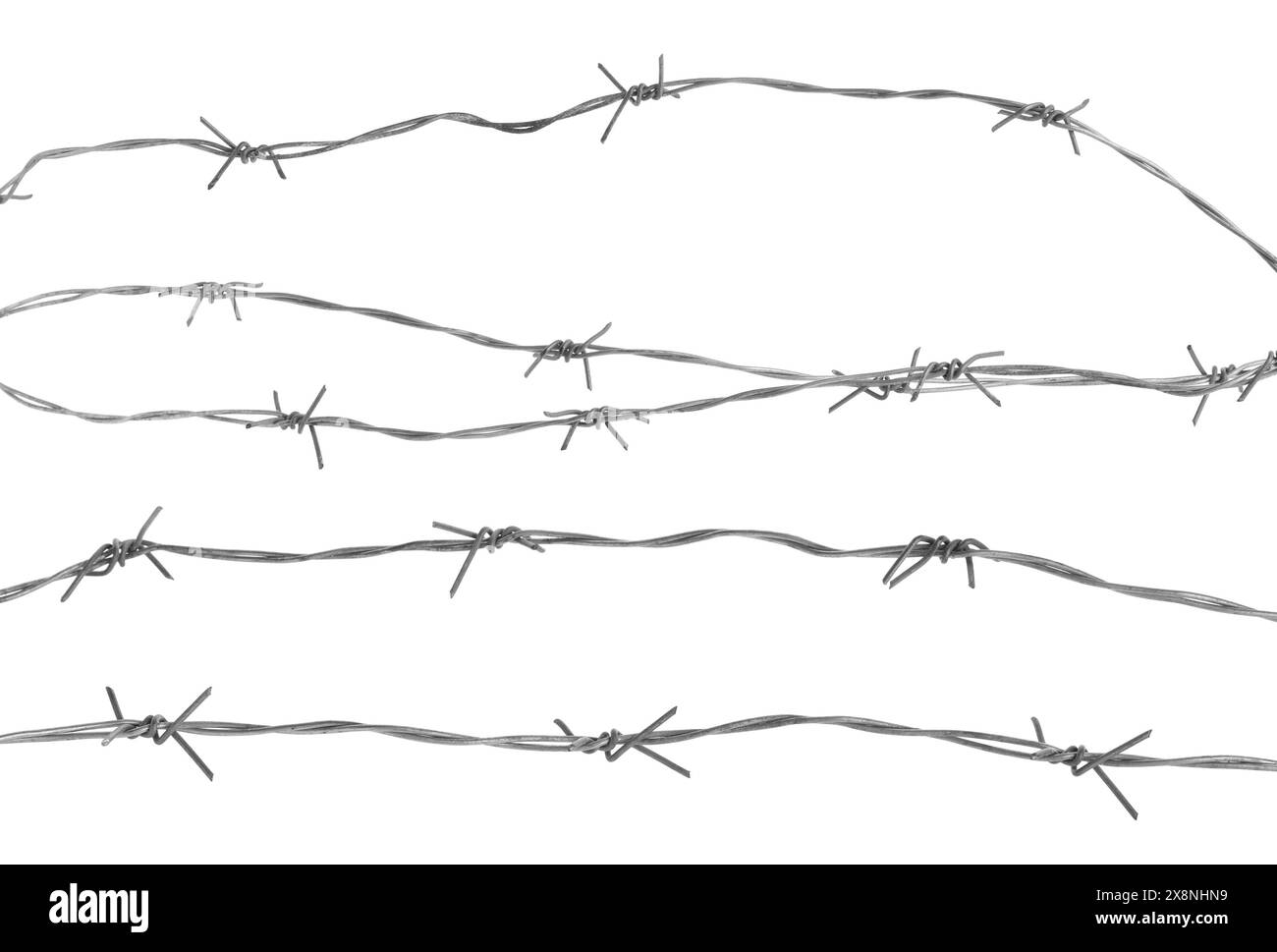 Double twist barbed wire isolated on white, set Stock Photo Alamy