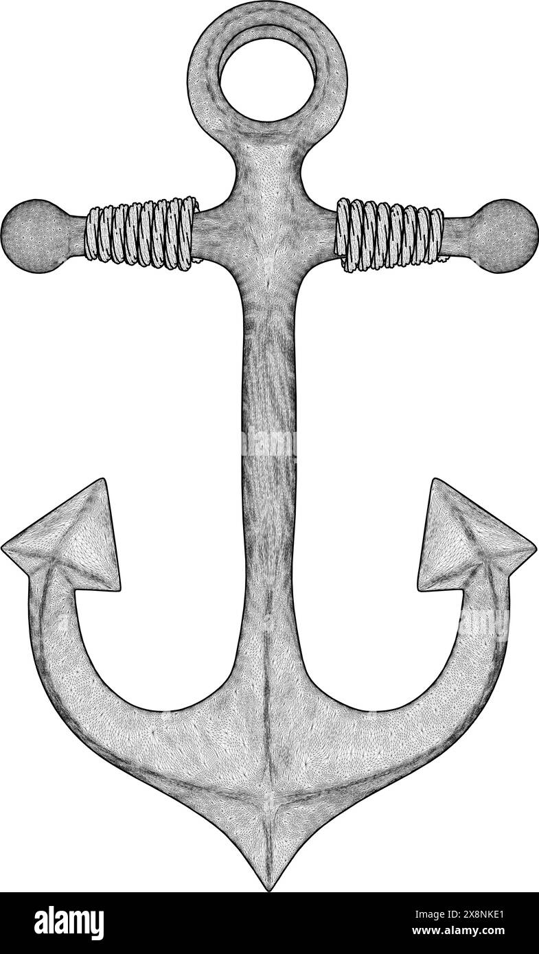 Antique Anchor Vector. Illustration Isolated On White Background Stock ...