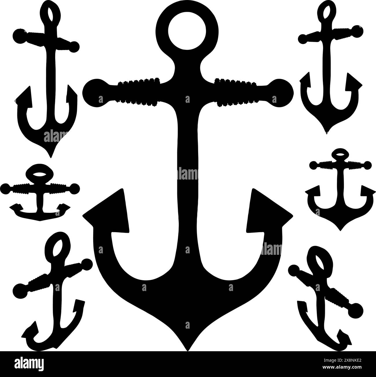 Antique Anchor Vector. Illustration Isolated On White Background Stock ...
