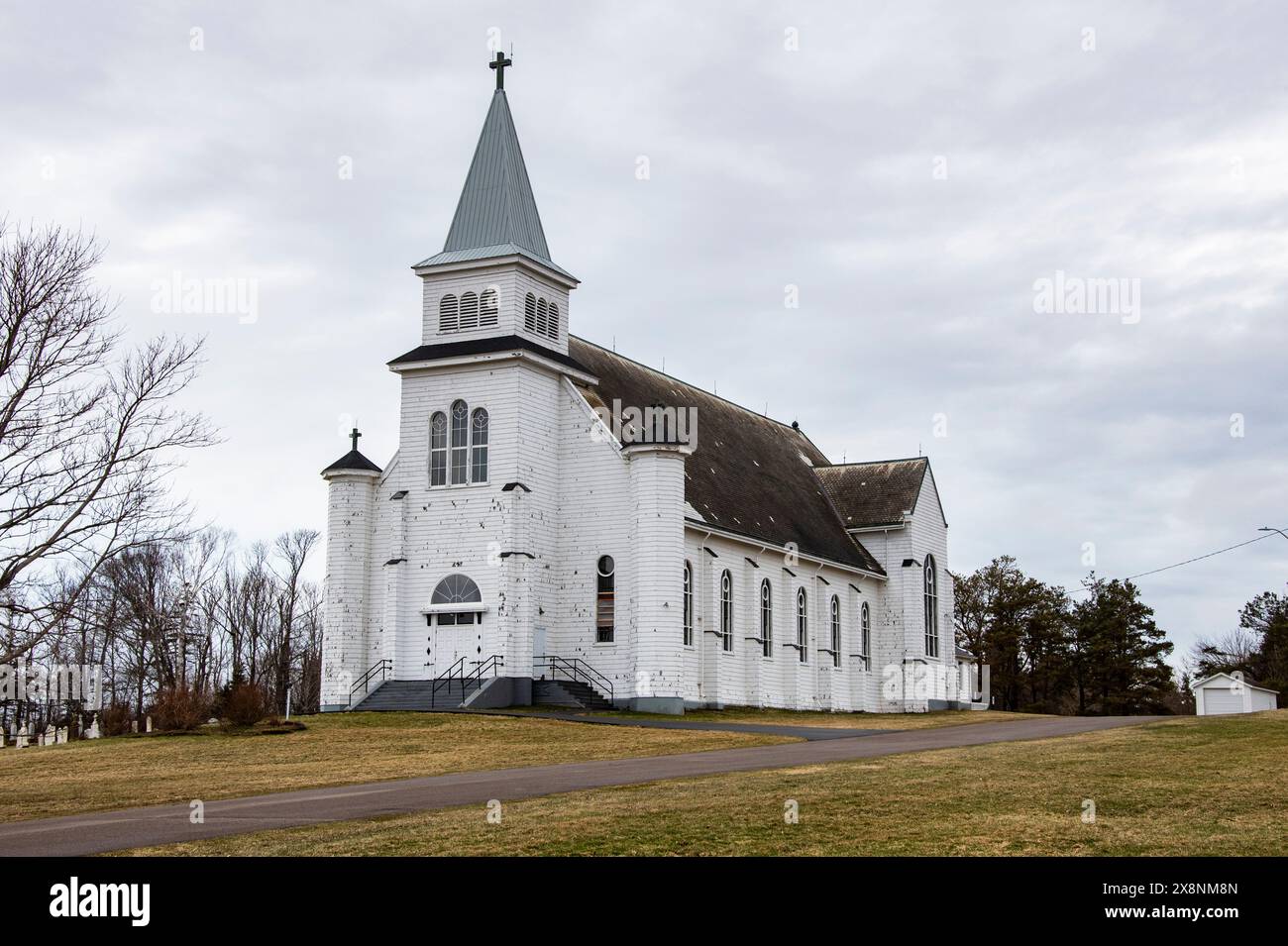 St. Peters Bay Roman Catholic Church in Prince Edward Island, Canada Stock Photo