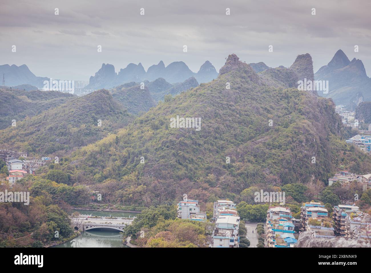 Unique and spectacular karst landforms in Yangzhou, Guilin, China. Copy ...