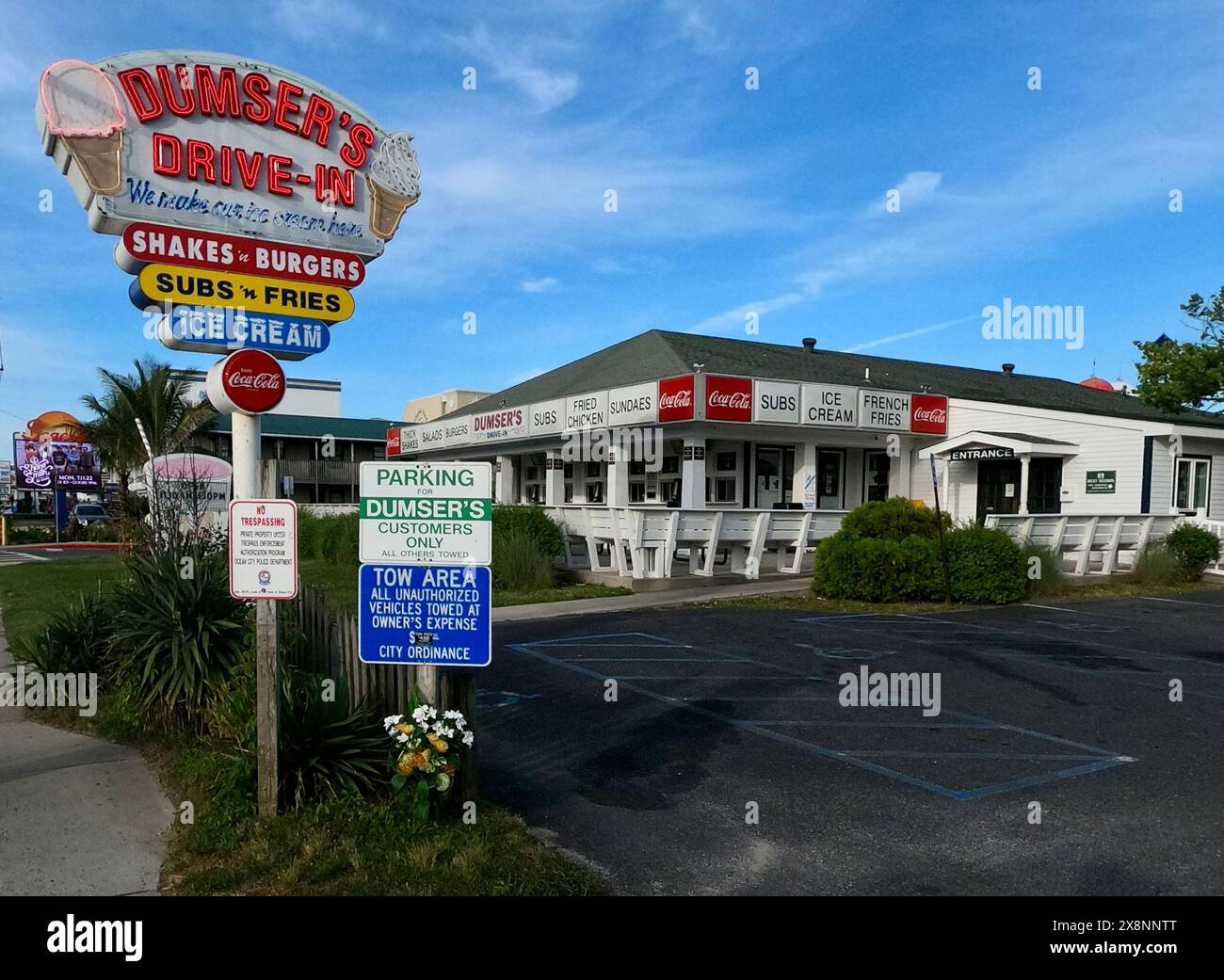 Dumser's Dairyland, a staple of the Eastern Shore, at 49th and Coastal Highway in Ocean City, Maryland. Stock Photo
