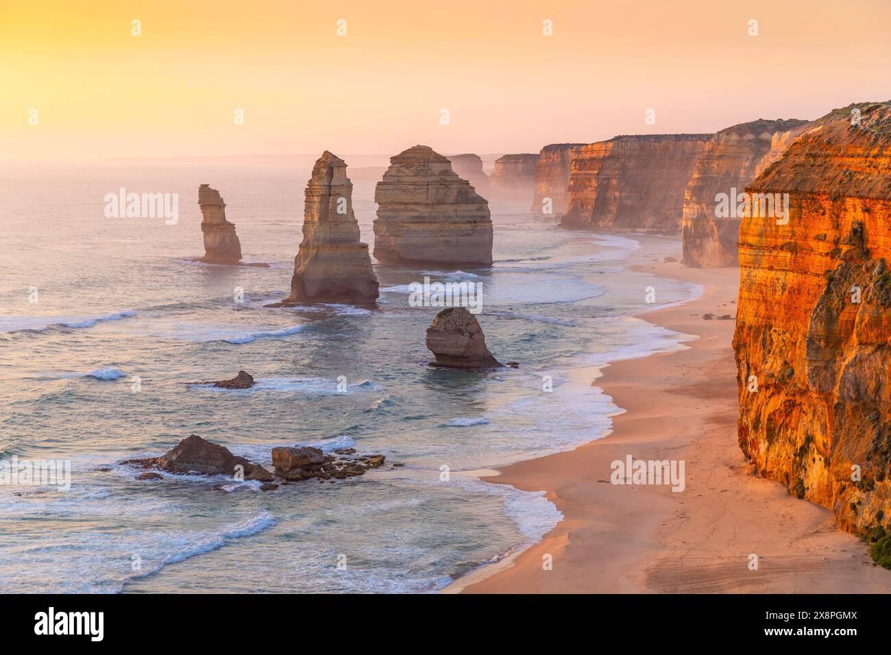 The 'Twelve Apostles' on the Great Ocean Road in Victoria, Australia,. Stock Photo