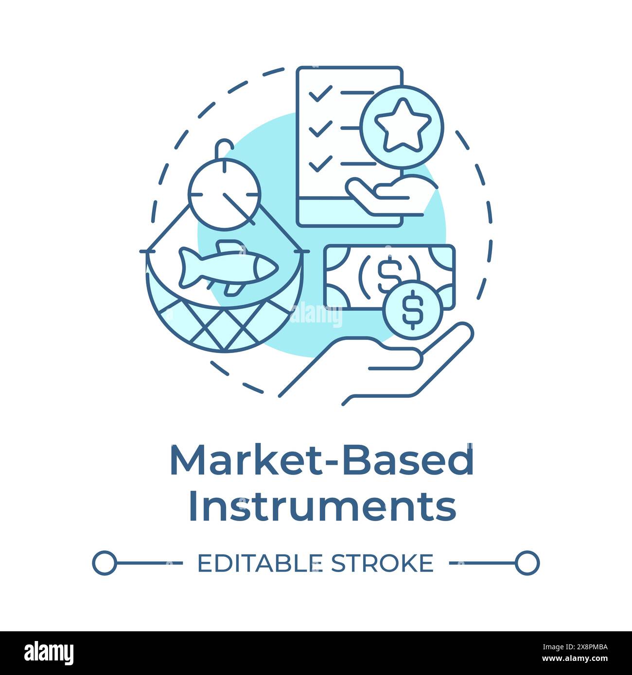 Market-based instruments soft blue concept icon Stock Vector