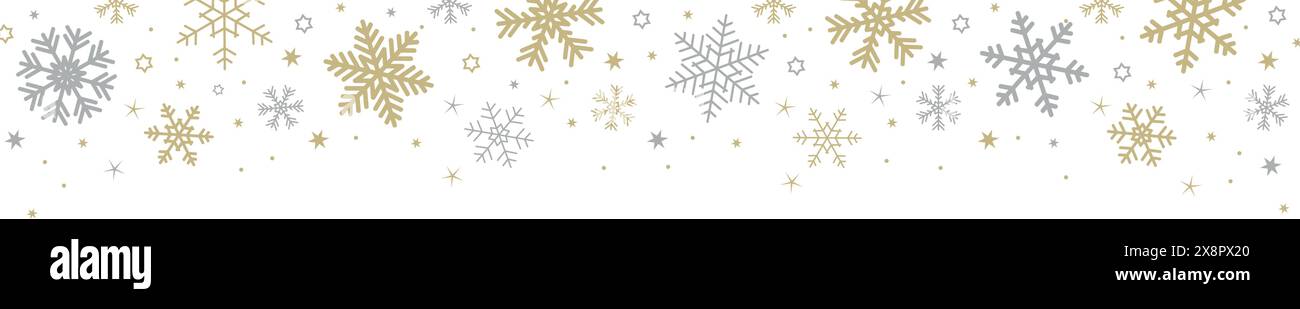 bright banner christmas card with snowflake border vector illustration ...