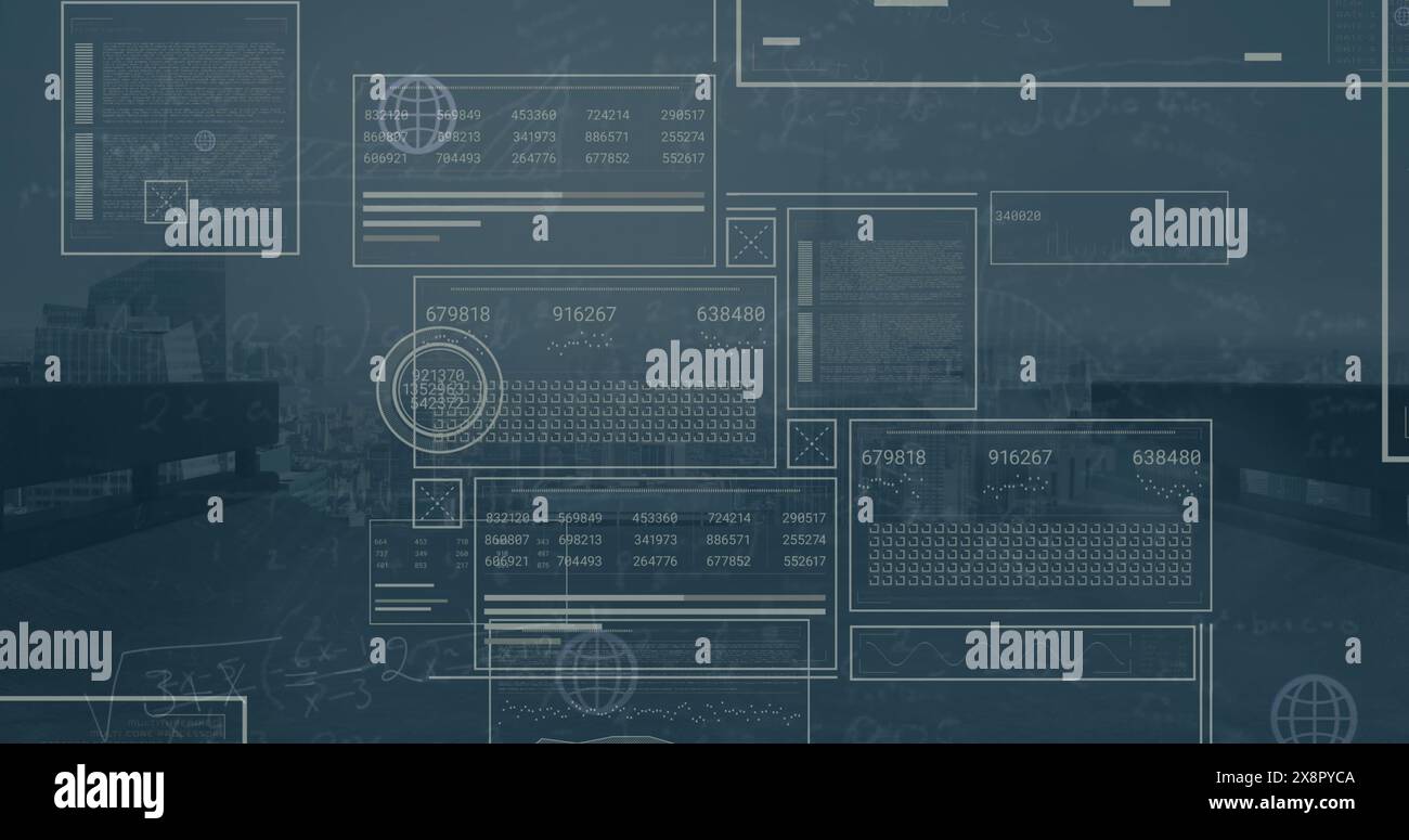 Image of digital data processing over screens Stock Photo - Alamy