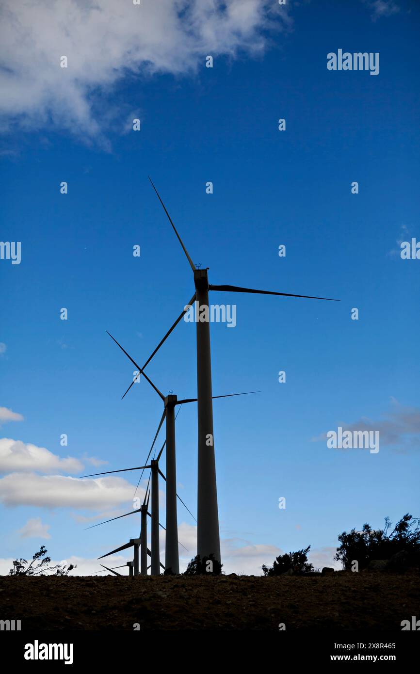 Wind turbines against blue Palm Springs sky Stock Photo - Alamy