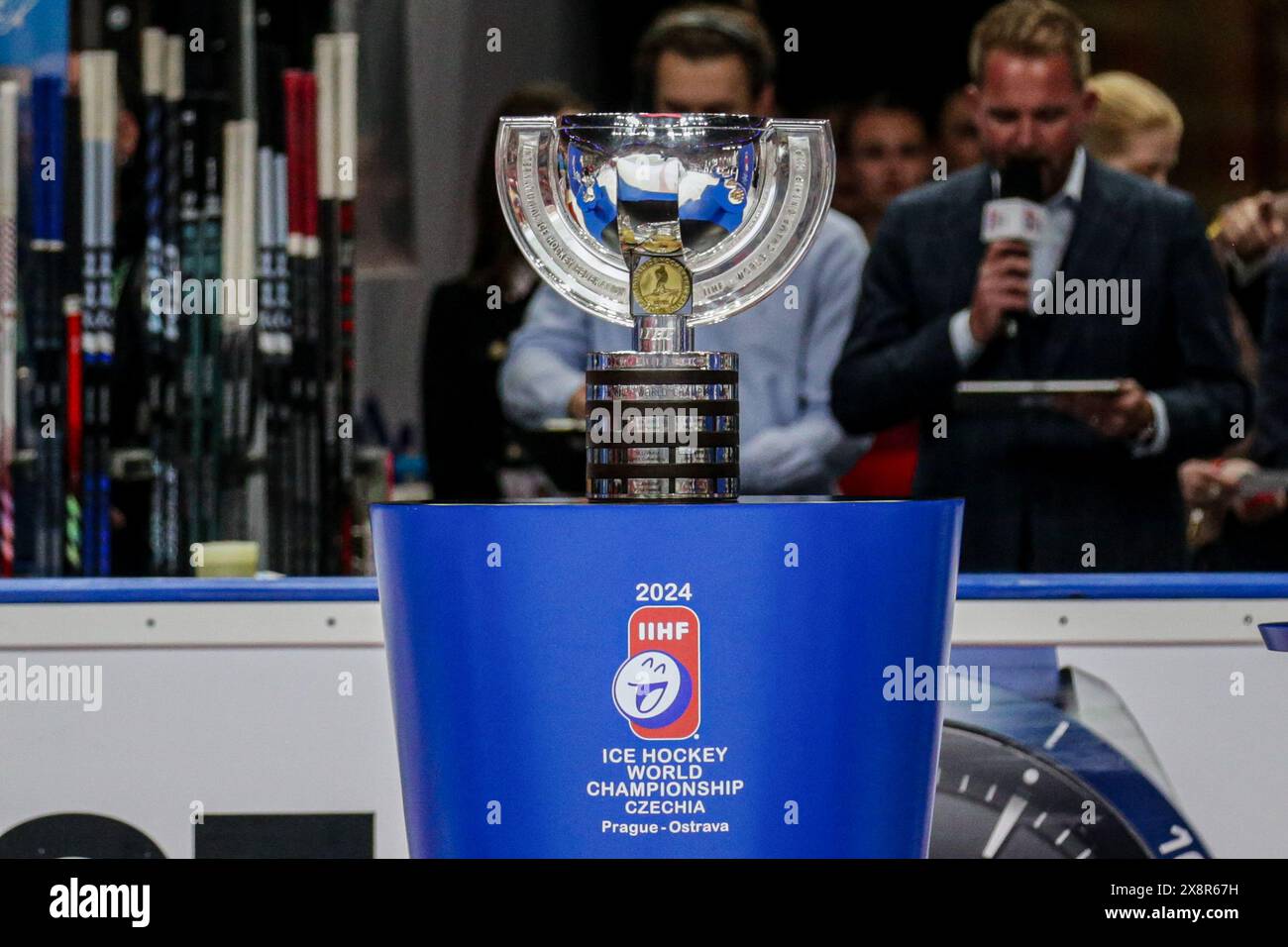 Prague, Czech Republic. 26th May, 2024. The Trophy seen during The