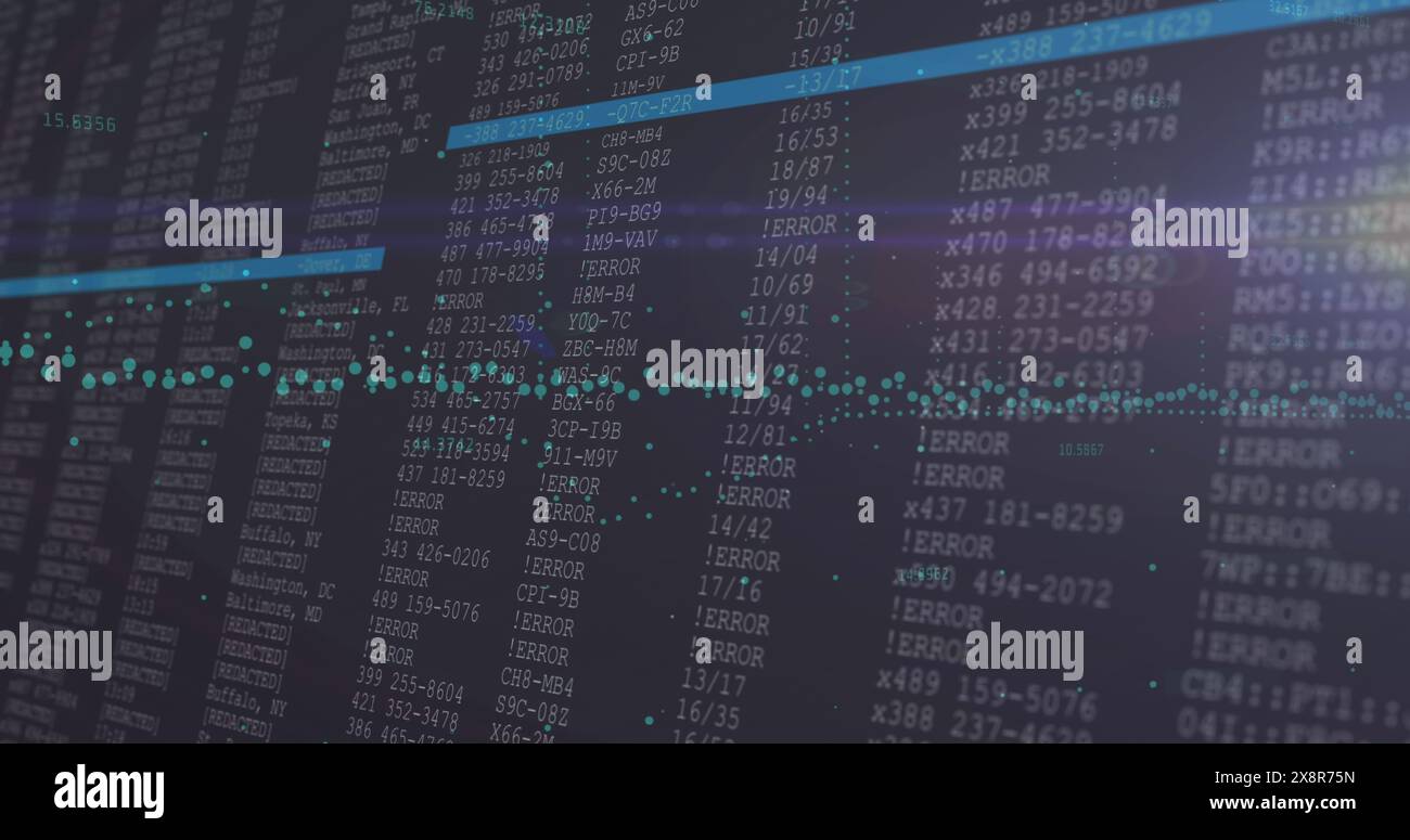 Image of digital data processing and screen Stock Photo