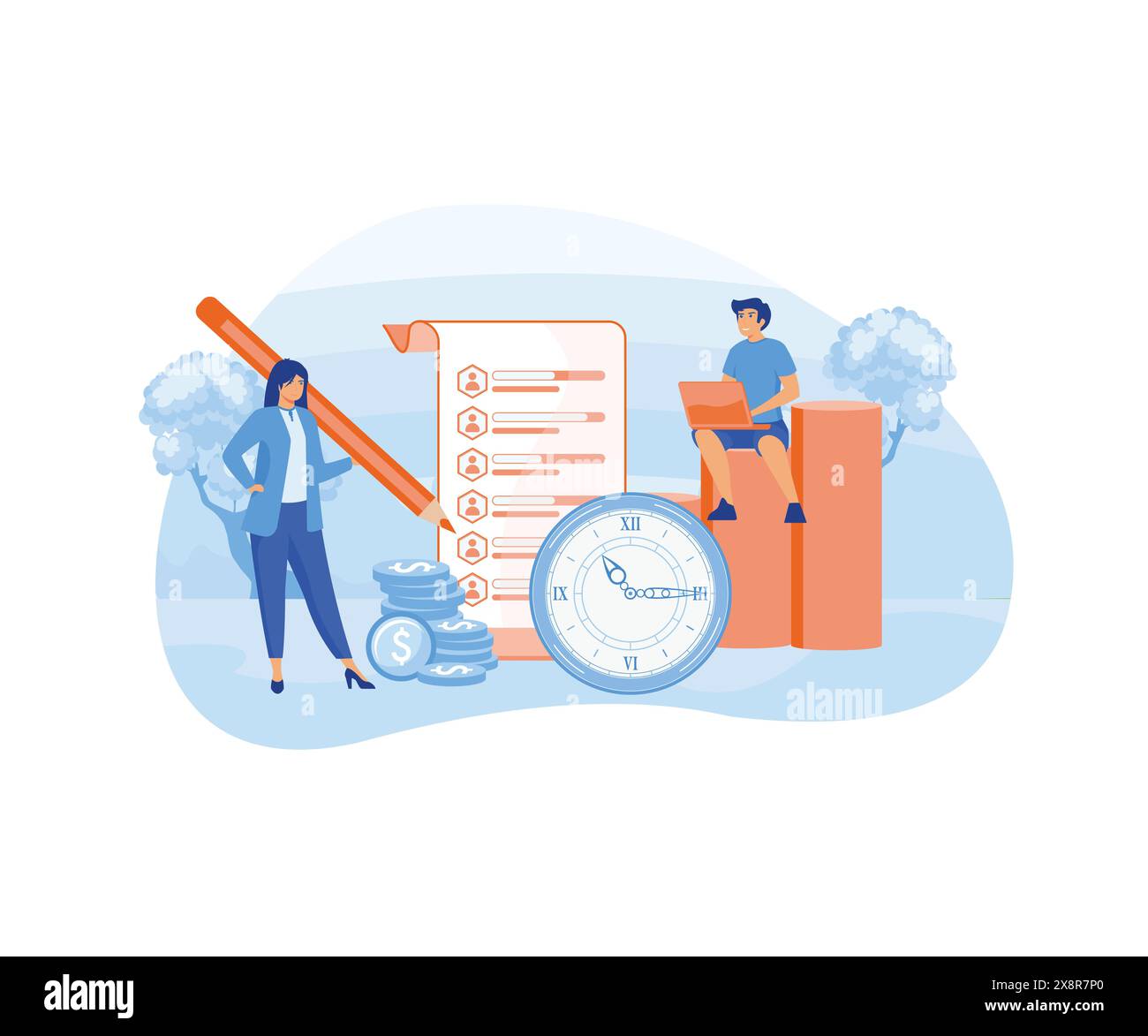 Cost optimization concept. Financial and marketing strategy ideas. Expenses and cost reduction, while maximizing business value. flat vector modern il Stock Vector
