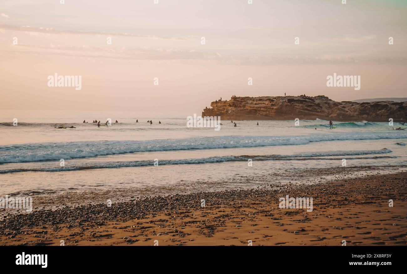 imourane beach near Tamraght village, Agadir in Morocco. Stock Photo