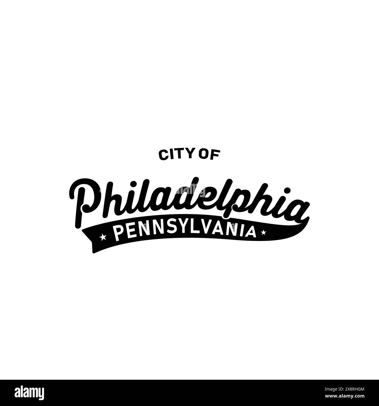 Philadelphia lettering design. Philadelphia, Pennsylvania typography design. Vector and