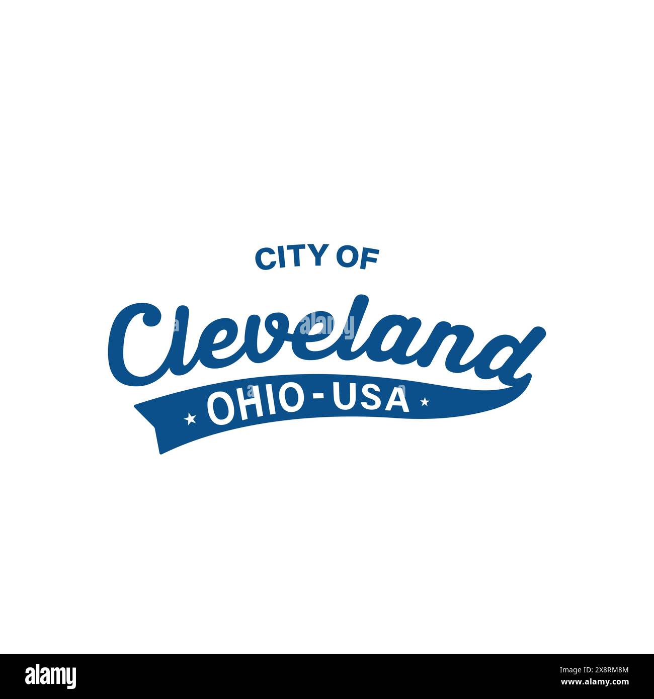 City of Cleveland lettering design. Cleveland, Ohio typography design. Vector and illustration. Stock Vector