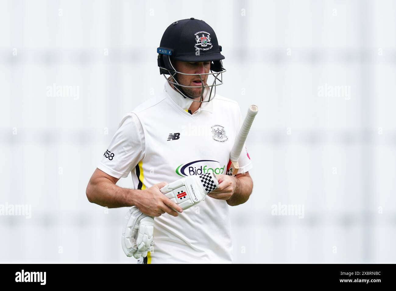 Bristol, UK, 27 May 2024. Gloucestershire's Beau Webster during the Vitality County Championship match between Gloucestershire and Derbyshire. Credit: Robbie Stephenson/Gloucestershire Cricket/Alamy Live News Stock Photo