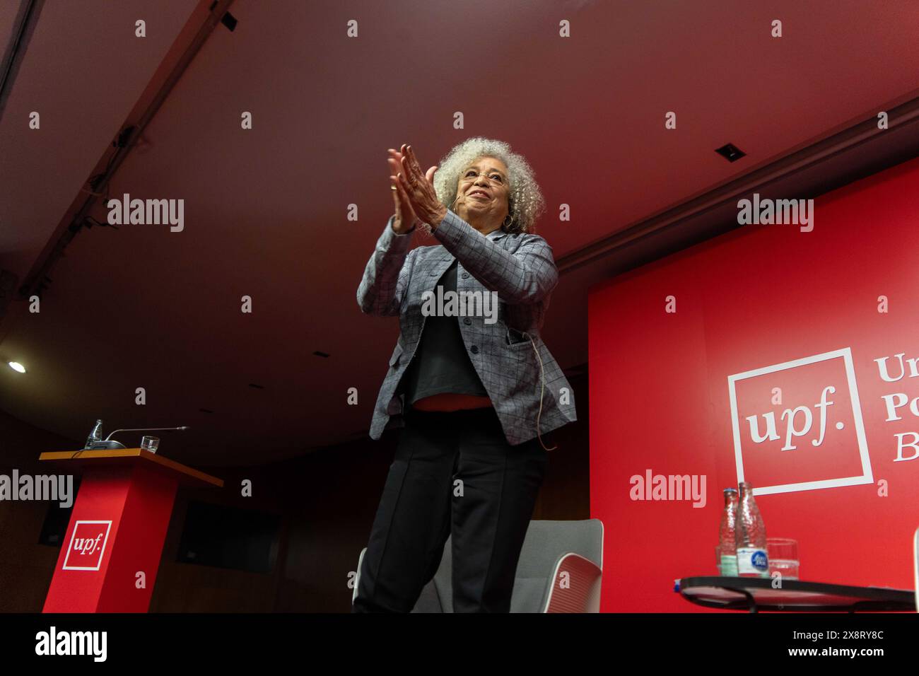 Barcelona, Spain. 27th May, 2024. Angela Davis gives a lecture at ...