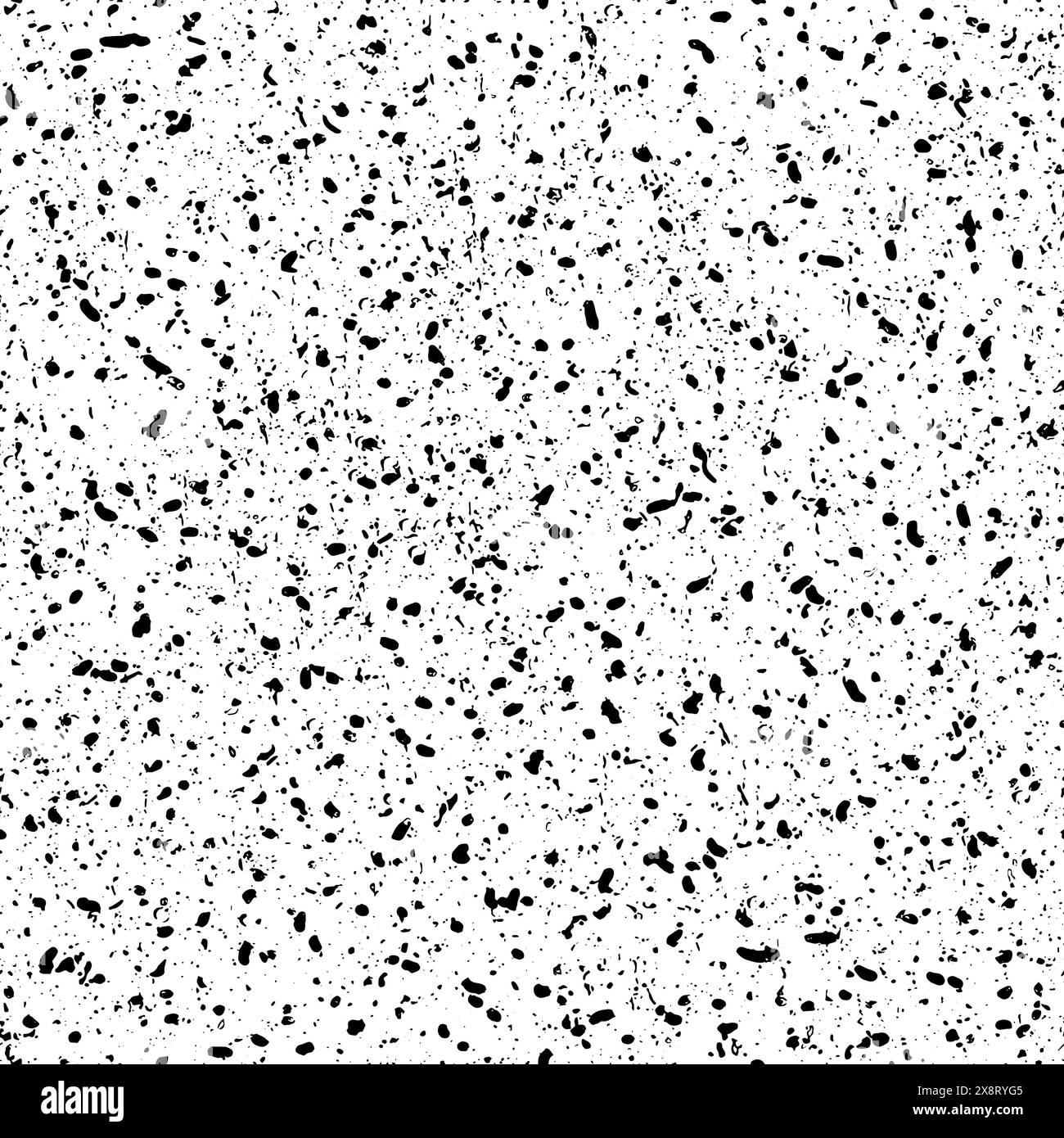 Small ink splatters on white background. Vector seamless pattern with black blotches on rough worn surface. Stock Vector