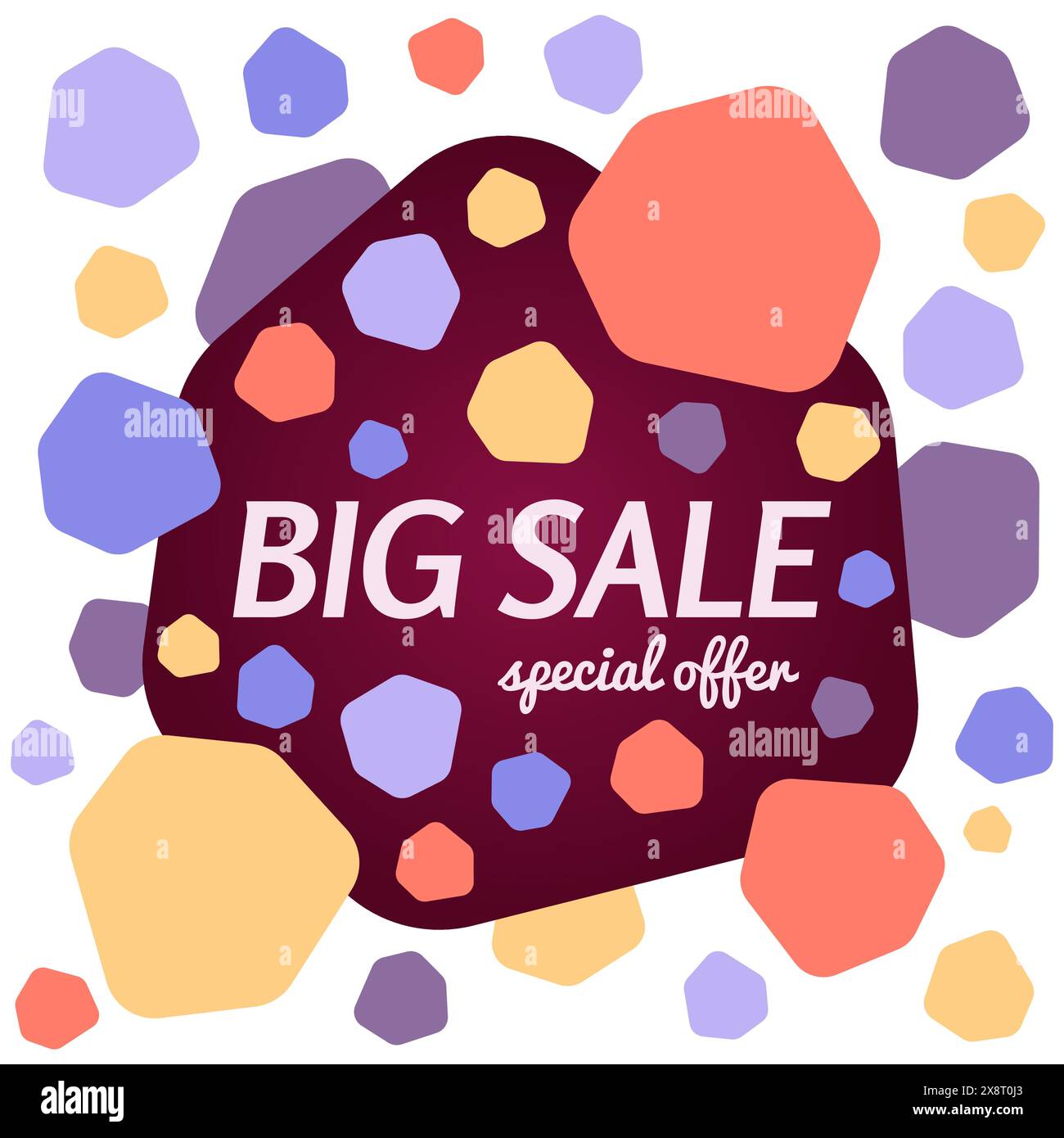 Big sale special offer banner on white background.  Vector background with colorful design elements. Vector illustration. Stock Vector