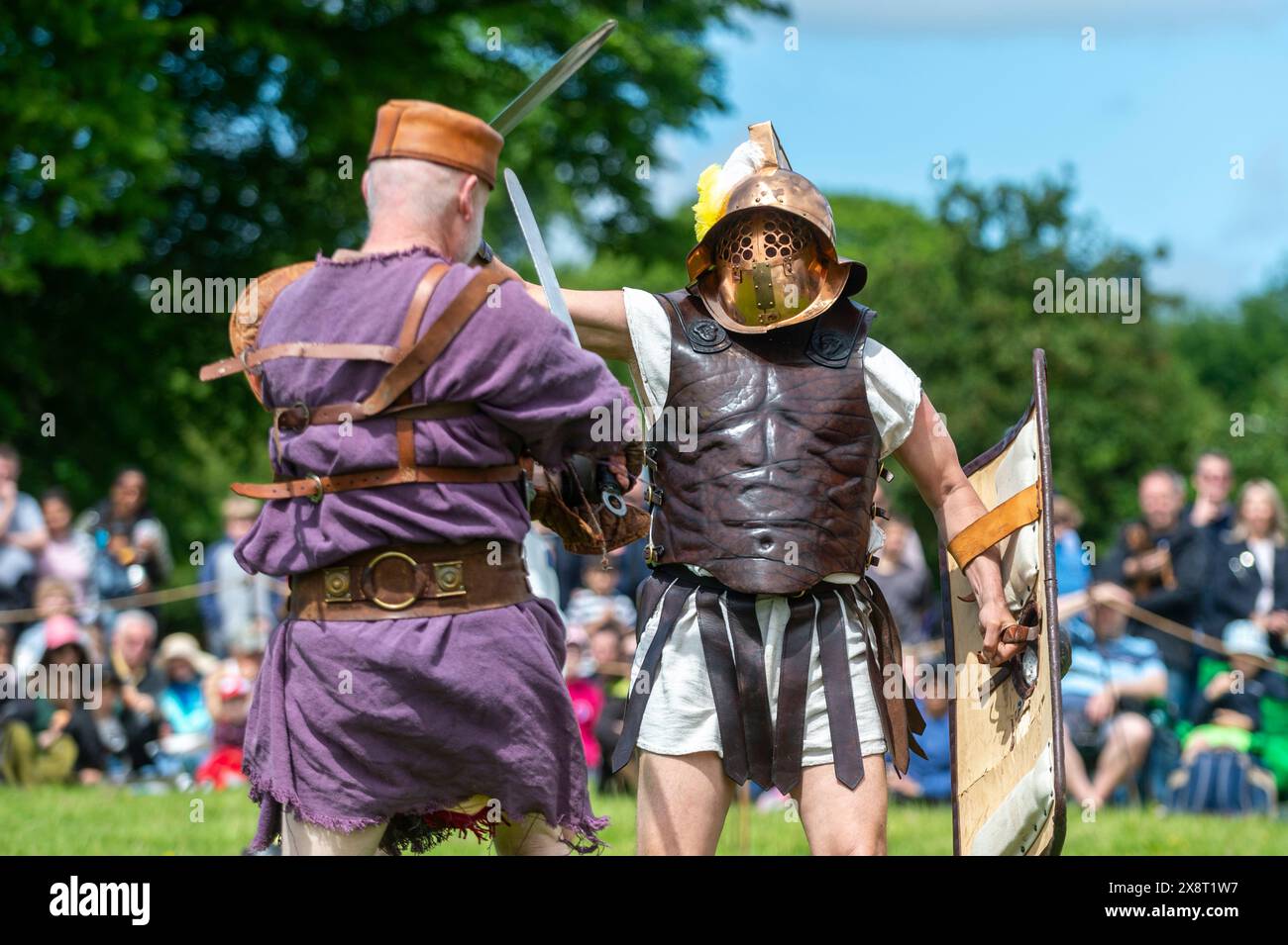 Chalfont, UK. 27 May 2024. Gladiators take part in Gladiator Games at ...