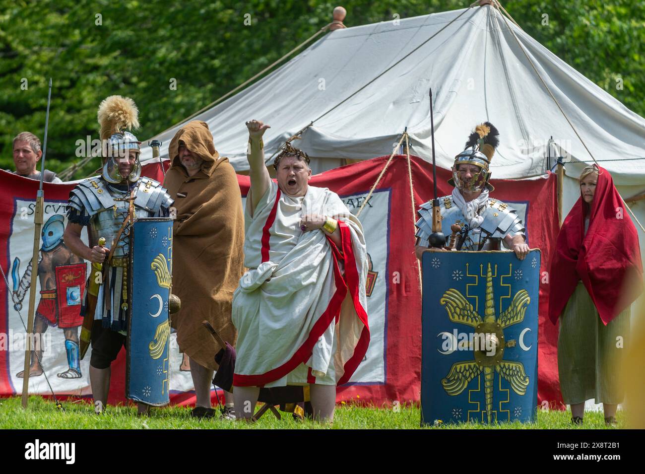 Chalfont, UK. 27 May 2024. The Emperor signals with his thumb as ...