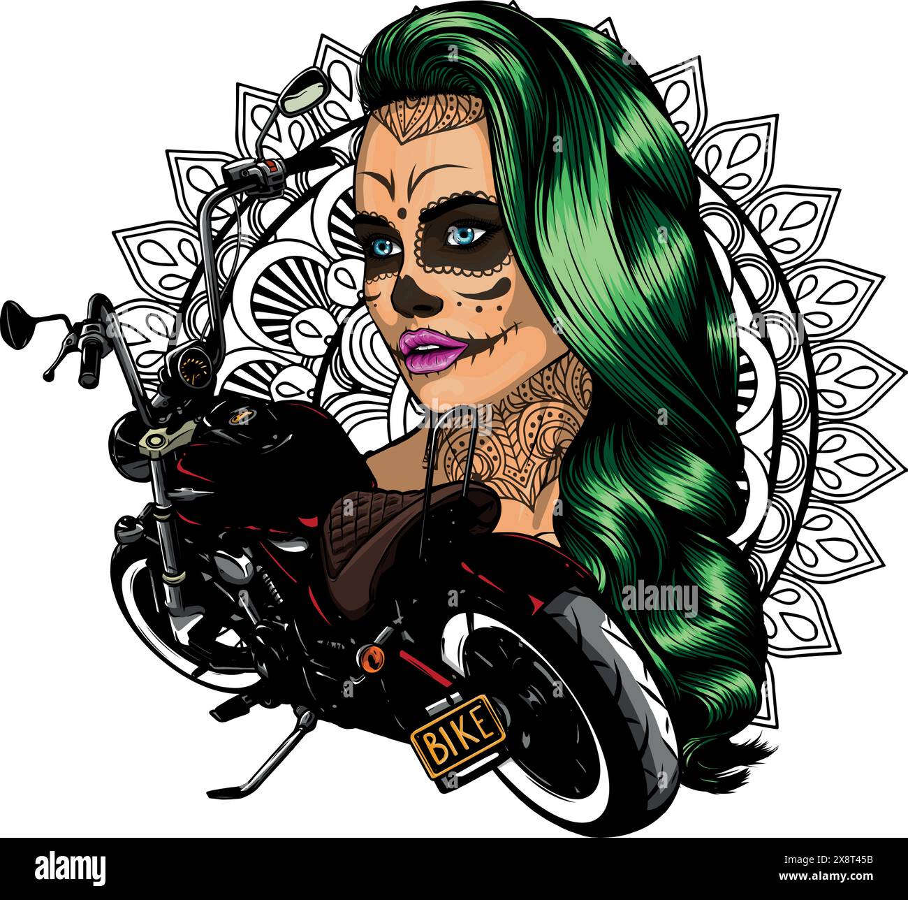 illustration of custom motorcycle chopper vector design Stock Vector ...