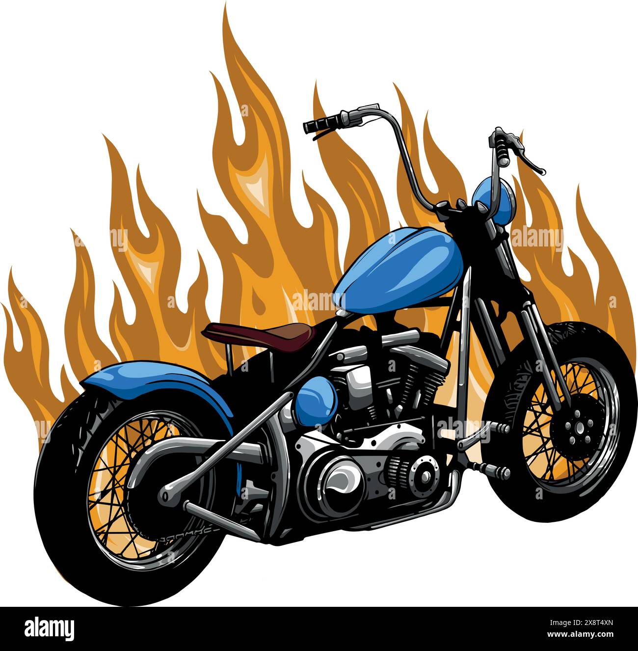 illustration of custom motorcycle chopper vector design Stock Vector ...