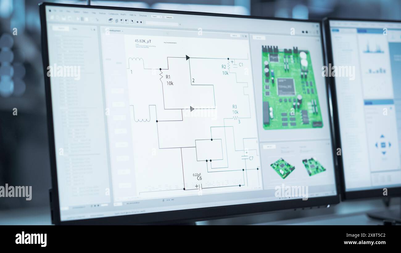 Close Up of a Computer Monitor Display with 3D CAD Software Interface ...