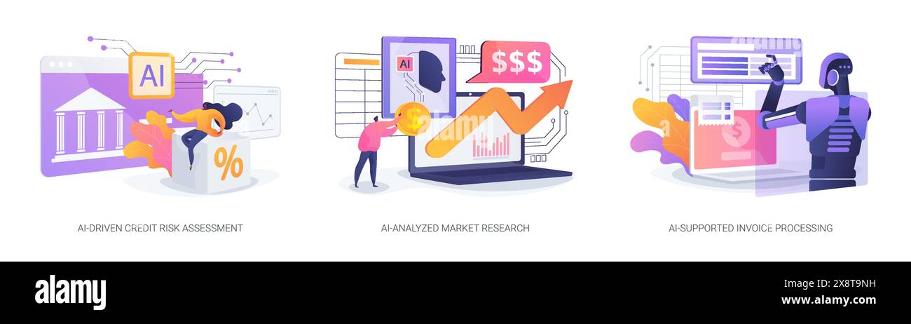 AI in financial management abstract concept vector illustrations Stock ...
