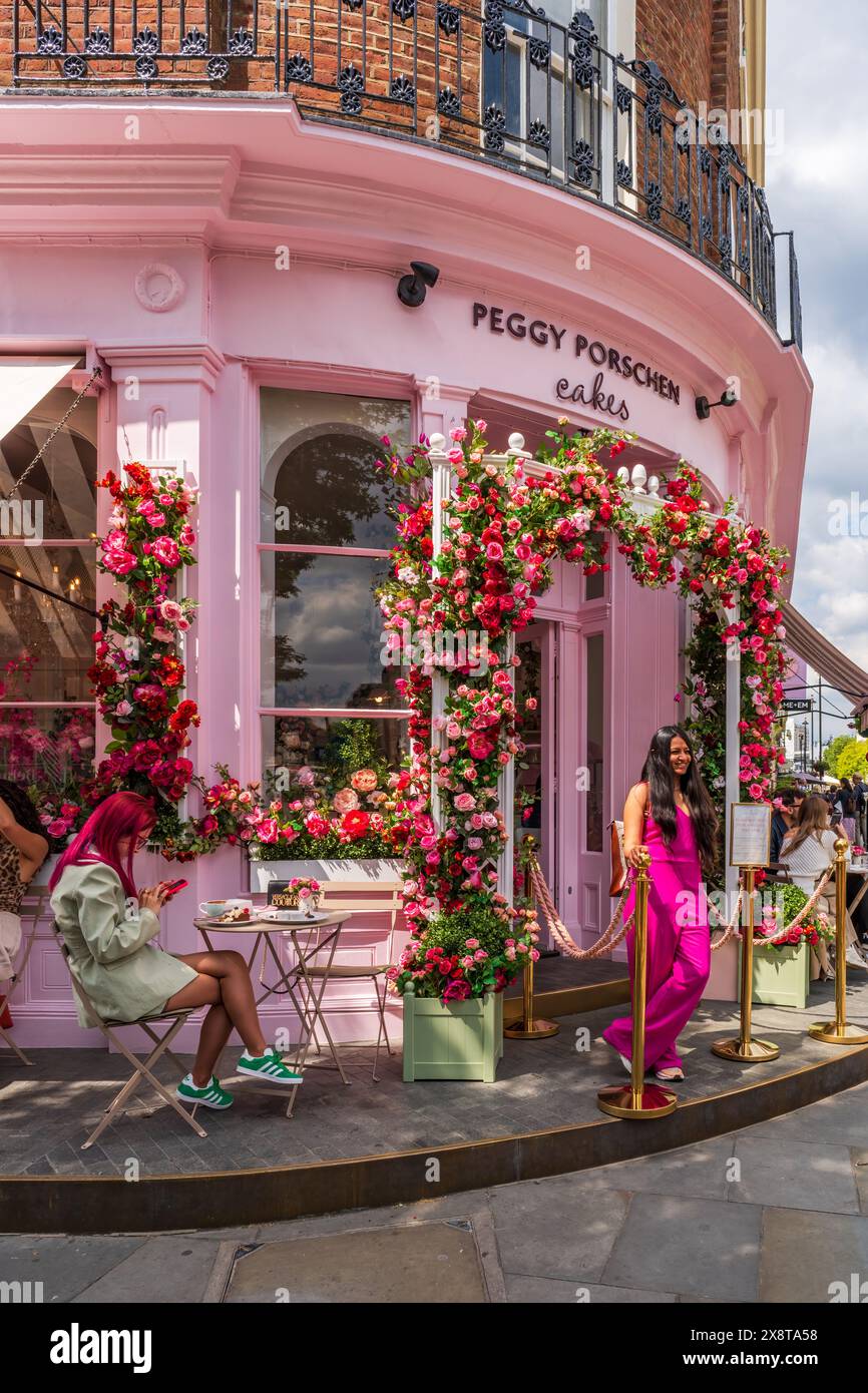 LONDON, UK - MAY 25, 2024: Peggy Porschen bakery in Belgravia is ...
