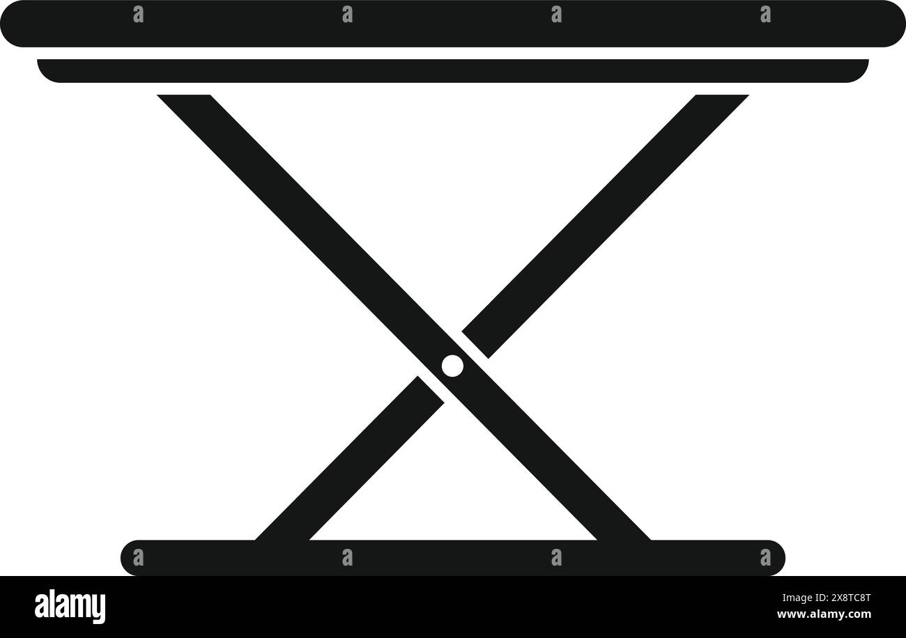 Vector illustration of a simple foldable table icon, isolated on a ...