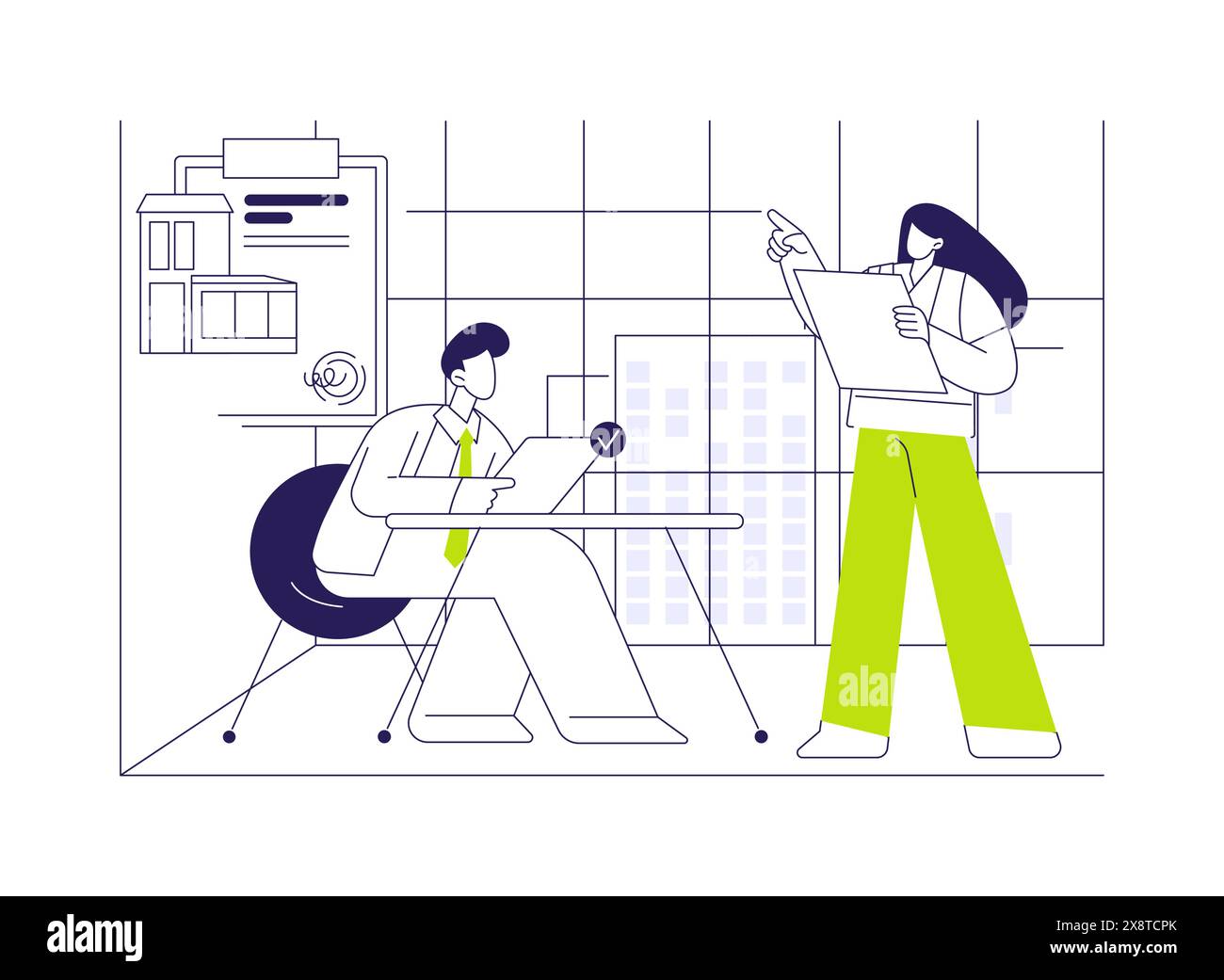Obtaining the building permit abstract concept vector illustration ...