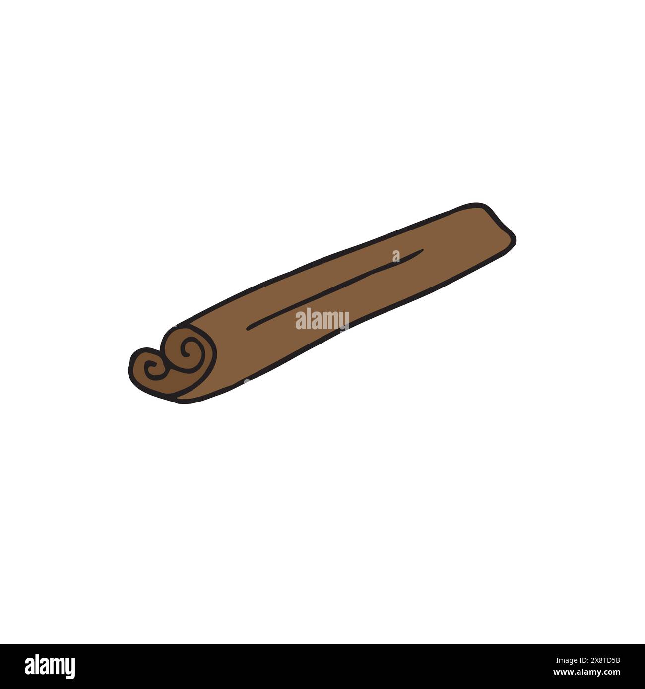 Vector hand drawn doodle sketch colored cinnamon isolated on white background Stock Vector