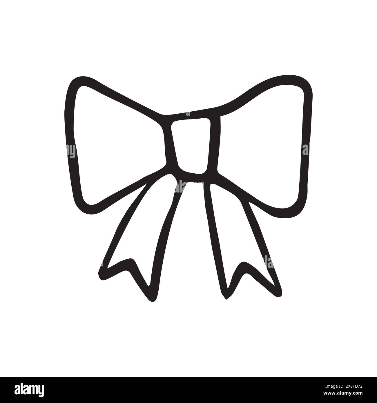 Vector hand drawn doodle sketch bow tie isolated on white background ...