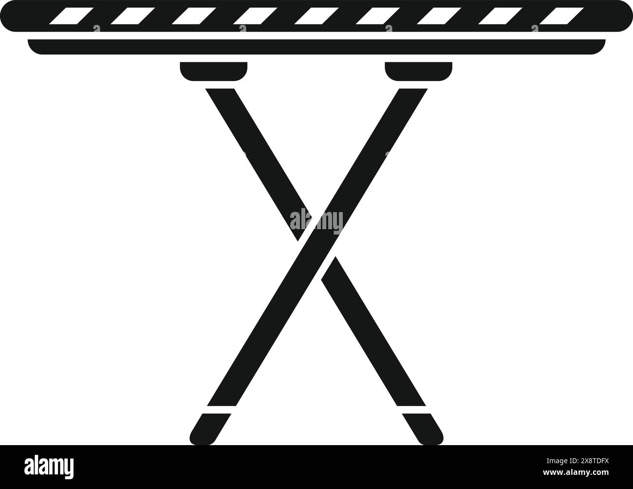 Vector illustration of a simplistic road barrier sign icon isolated on ...