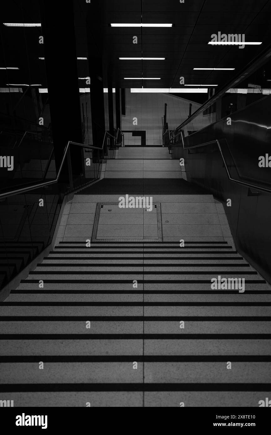 Public stairs deserted Black and White Stock Photos & Images - Alamy