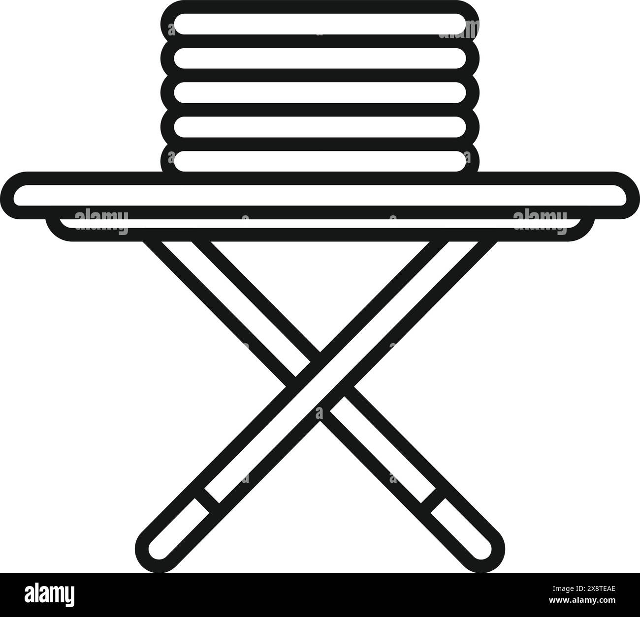 Black and white vector illustration of a simple folding chair icon ...