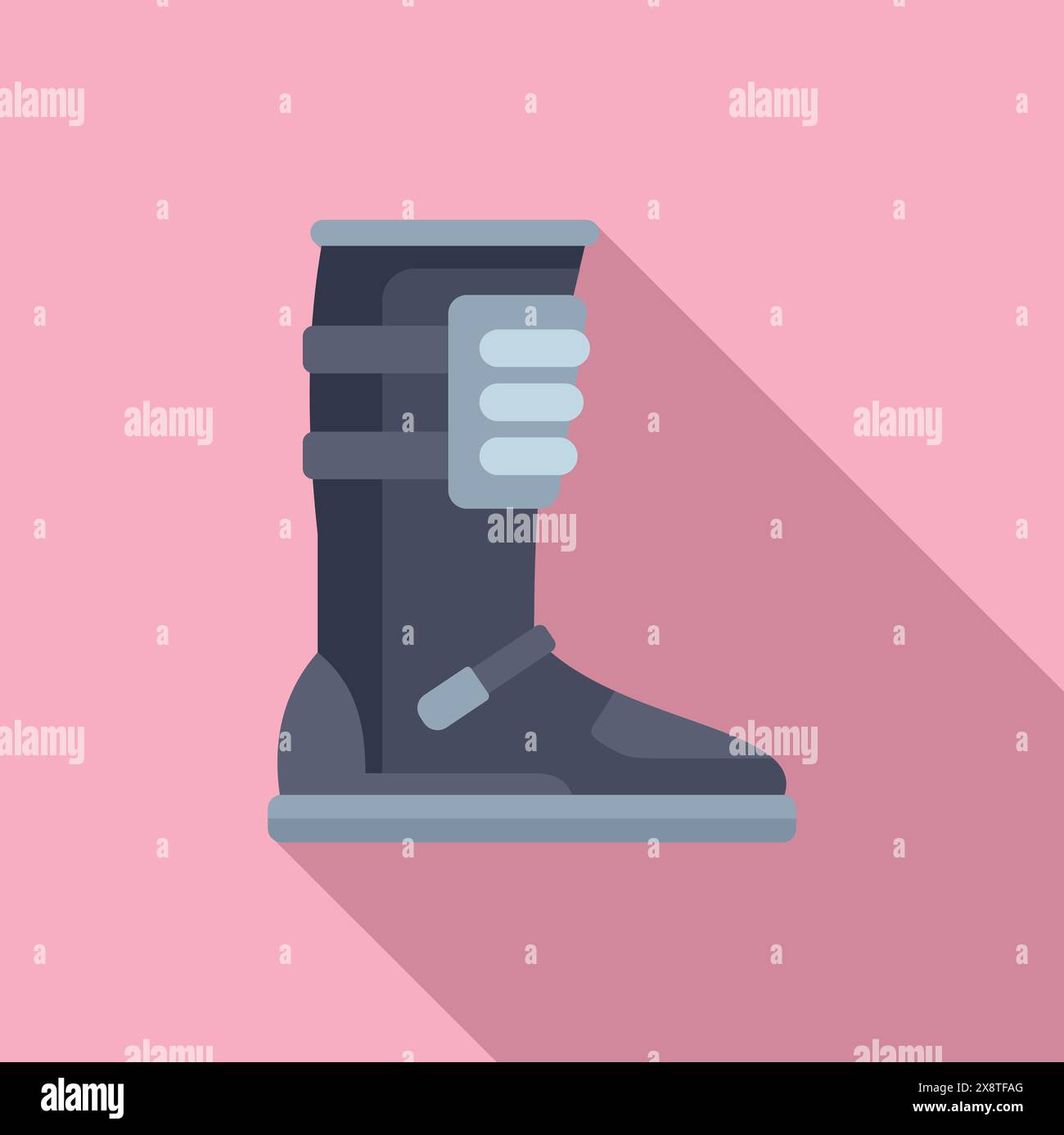 Illustration of orthopedic walking boot with adjustable straps and