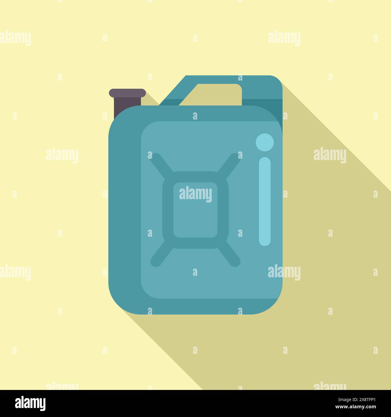 Minimalist vector image of a blue fuel container with a shadow, against a pastel background Stock Vector