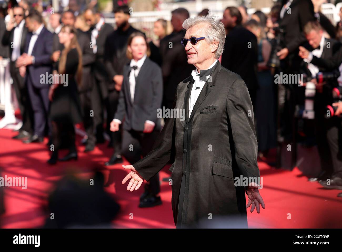 Cannes, France, 25 May 2024: Wim Wenders at the closing ceremony on the red carpet of the Palais des Festivals during the 77th Cannes International Stock Photo