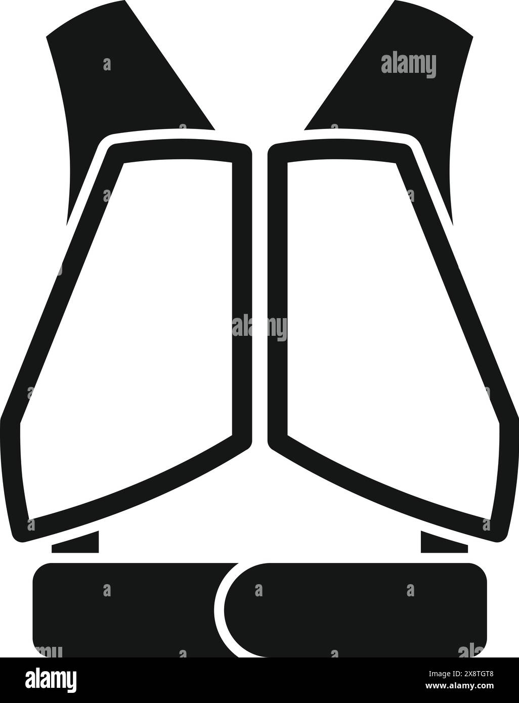 Black and white icon of a safety life vest for design use Stock Vector ...