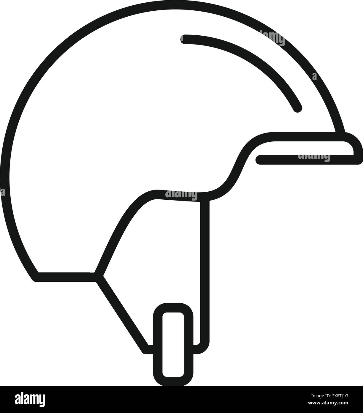 Minimalistic black and white illustration of a safety helmet for cyclists Stock Vector