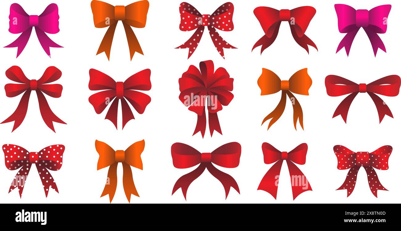 Red dotted bow ties Stock Vector